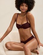 Show Off Vintage Lace Unlined Balconette Bra - Royal Berry