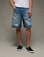 AE Baggy Denim Short - Medium Destroy