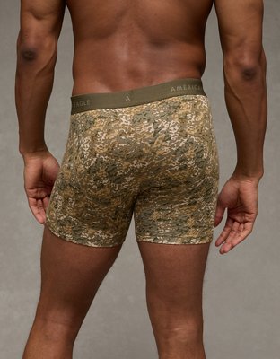 AEO Men's Camo 4.5" Classic Cotton Boxer Brief - Olive Moss