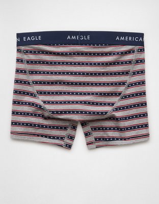 AEO Men's USA 4.5" Classic Cotton Boxer Brief - Grey