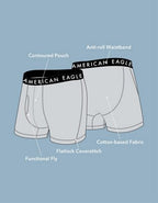 AEO Men's USA 4.5" Classic Cotton Boxer Brief - Grey