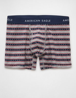 AEO Men's USA 4.5" Classic Cotton Boxer Brief - Grey