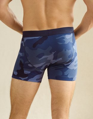 AEO Men's Camo 4.5" Classic Cotton Boxer Brief - Blue