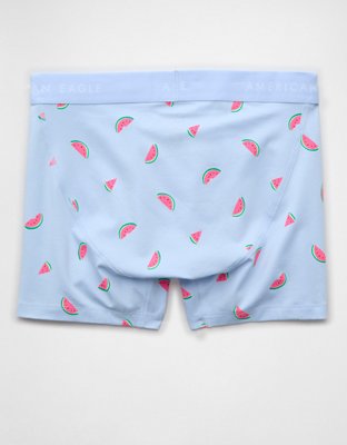 AEO Men's Food 4.5" Classic Cotton Boxer Brief - Blue Tides