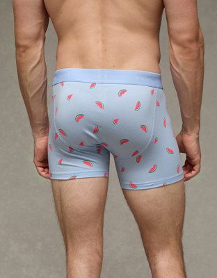 AEO Men's Food 4.5" Classic Cotton Boxer Brief - Blue Tides