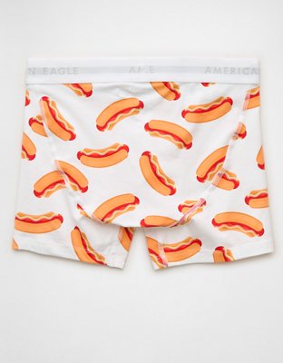 AEO Men's Camo 4.5" Classic Cotton Boxer Brief - White