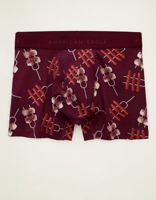 AEO Men's Food 4.5" Classic Cotton Boxer Brief - Burgundy
