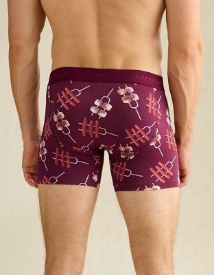 AEO Men's Food 4.5" Classic Cotton Boxer Brief - Burgundy