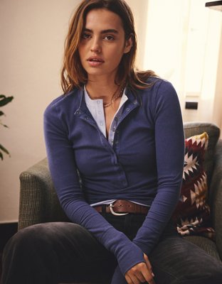 AE Long-Sleeve Henley T-Shirt