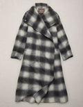 AE77 Premium Plaid Wrap Coat - Gray
