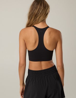 OFFLINE By Aerie Real Me Hold Up! Racerback Sports Bra - True Black