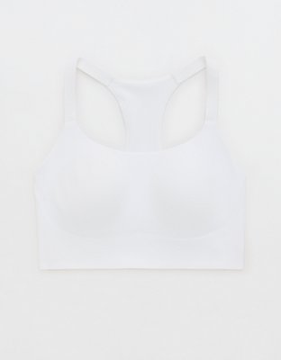 OFFLINE By Aerie Real Me Hold Up! Racerback Sports Bra - Air White