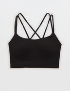 OFFLINE By Aerie Real Me XTRA Hold Up! Strappy Sports Bra - True Black
