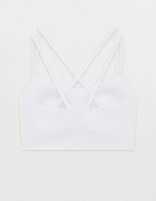 OFFLINE By Aerie Real Me XTRA Hold Up! Strappy Sports Bra - Air White