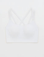 OFFLINE By Aerie Real Me XTRA Hold Up! Strappy Sports Bra - Air White