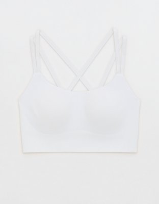 OFFLINE By Aerie Real Me XTRA Hold Up! Strappy Sports Bra - Air White