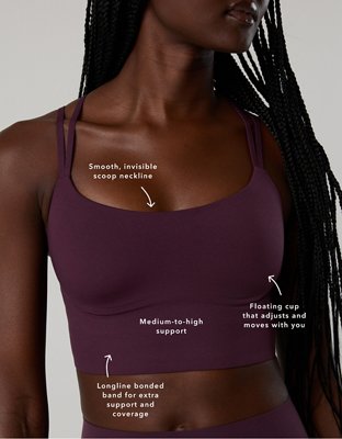 OFFLINE By Aerie Real Me XTRA Hold Up! Strappy Sports Bra - Deep Earth