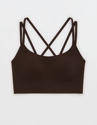 OFFLINE By Aerie Real Me XTRA Hold Up! Strappy Sports Bra - Deep Earth