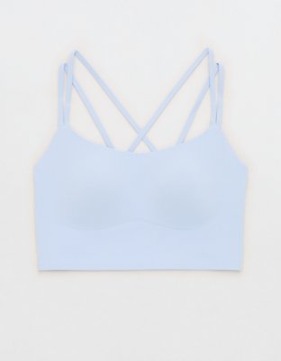 OFFLINE By Aerie Real Me XTRA Hold Up! Strappy Sports Bra - Eyelet Blue