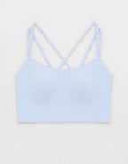 OFFLINE By Aerie Real Me XTRA Hold Up! Strappy Sports Bra - Eyelet Blue