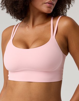 OFFLINE By Aerie Real Me XTRA Hold Up! Strappy Sports Bra - Club Pink