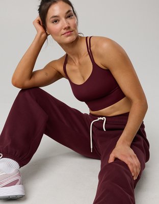 OFFLINE By Aerie Real Me XTRA Hold Up! Strappy Sports Bra - Royal Berry
