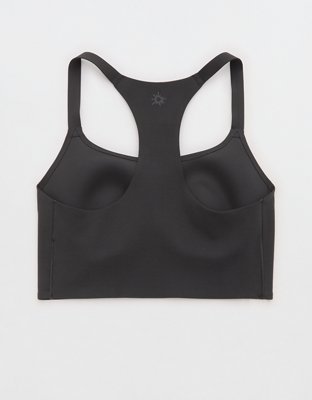 OFFLINE By Aerie Real Me Hold Up! Racerback Sports Bra - Smoked Gray