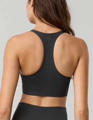 OFFLINE By Aerie Real Me Hold Up! Racerback Sports Bra - Smoked Gray