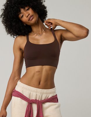 OFFLINE By Aerie Real Me Hold Up! Racerback Sports Bra - Deep Earth