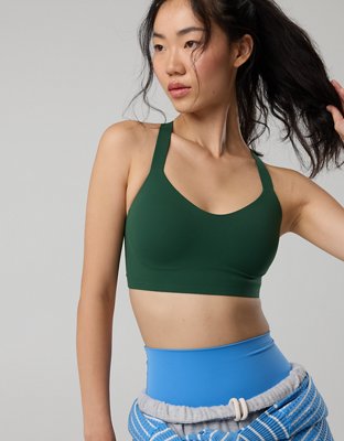 OFFLINE By Aerie Real Me XTRA Hold Up! Push Up Sports Bra - Rugged Green