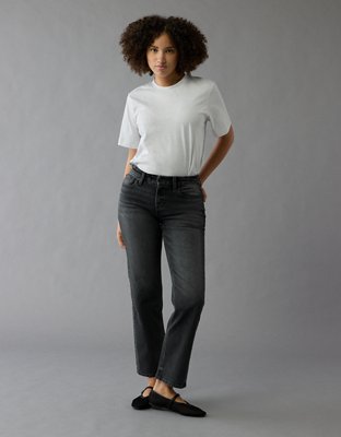 AE Curvy Straight Jean - Black Slash