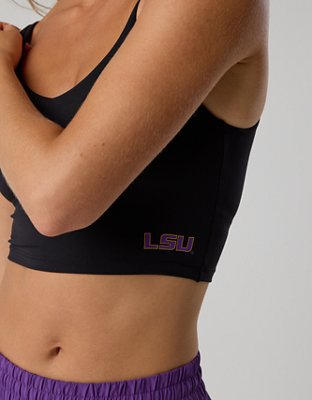 LSU Tigers OFFLINE By Aerie Low Key Sports Bra - Black