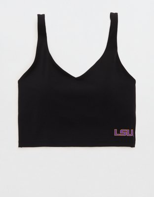 LSU Tigers OFFLINE By Aerie Low Key Sports Bra - Black