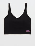 LSU Tigers OFFLINE By Aerie Low Key Sports Bra - Black