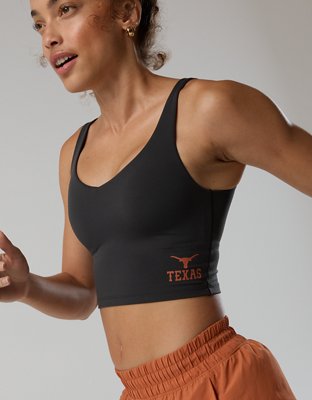 Texas Longhorns OFFLINE By Aerie Low Key Sports Bra - Onyx Black