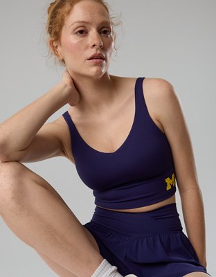 Michigan Wolverines OFFLINE By Aerie Low Key Sports Bra - Classic Navy