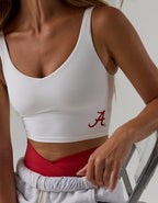 Alabama Crimson Tide OFFLINE By Aerie Low Key Sports Bra - White