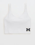 Michigan Wolverines OFFLINE By Aerie Low Key Sports Bra - Fresh White