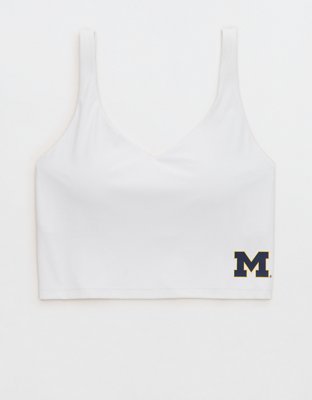 Michigan Wolverines OFFLINE By Aerie Low Key Sports Bra - Fresh White