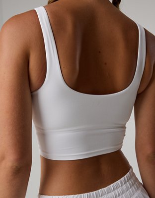 Michigan Wolverines OFFLINE By Aerie Low Key Sports Bra - Fresh White