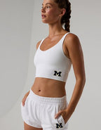 Michigan Wolverines OFFLINE By Aerie Low Key Sports Bra - Fresh White