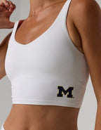 Michigan Wolverines OFFLINE By Aerie Low Key Sports Bra - Fresh White