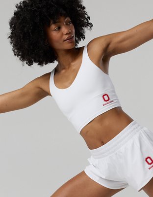 Ohio State Buckeyes OFFLINE By Aerie Low Key Sports Bra - White