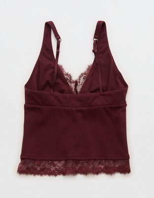 Superchill Cotton Rib Lace Tank Top - Royal Berry