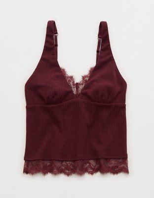 Superchill Cotton Rib Lace Tank Top - Royal Berry