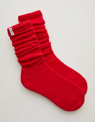 OFFLINE By Aerie Scrunch Socks - Red