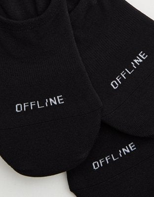 OFFLINE By Aerie Athletic No-Show Sock 3-Pack - True Black