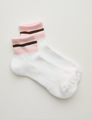 OFFLINE By Aerie Mesh Short Crew Sock - Pink Petal