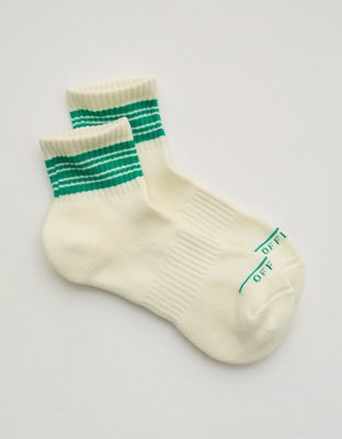OFFLINE By Aerie Mesh Short Crew Sock - Green Beam