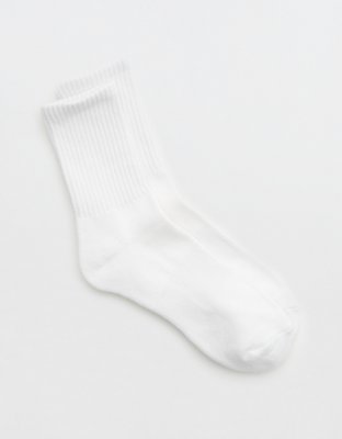 OFFLINE By Aerie Crew Socks - Air White